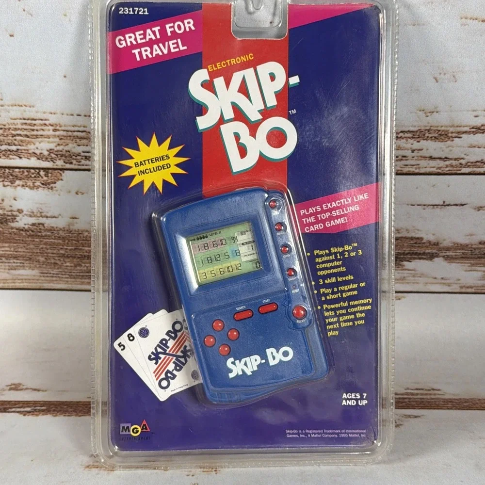 Vintage 1994 MGA Skip-Bo Electronic Handheld Travel Game Brand New Sealed